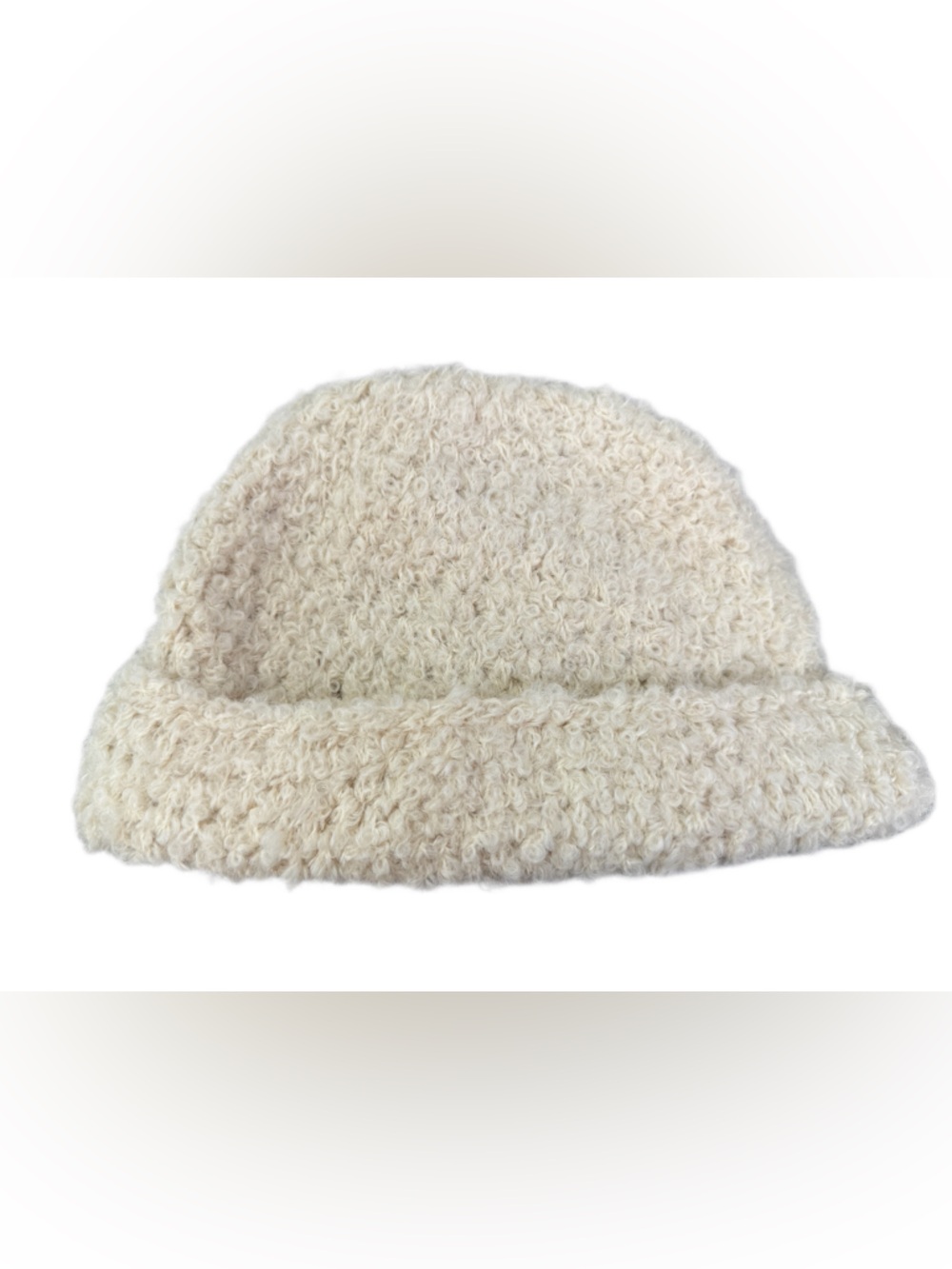 NWT Peruvian Link Alpaca Boucle Hat, Ivory